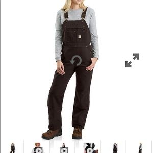 Carhartt relaxed fit washed duck insulated bib overall